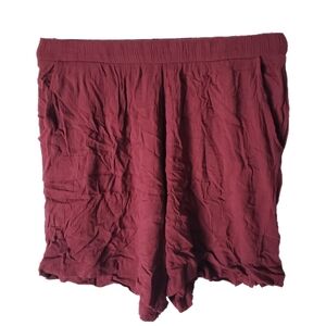 🍷 ICHI Burgundy Crinkle Shorts – Size M